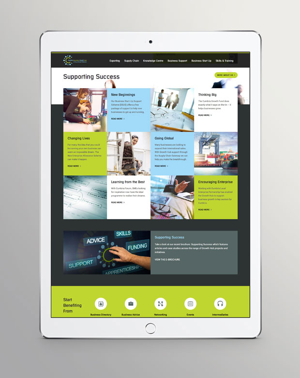 Cumbria Business Growth Hub Mobile design