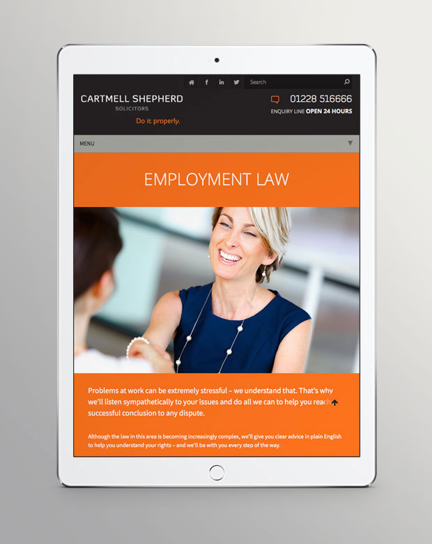Cartmell Shepherd Website design